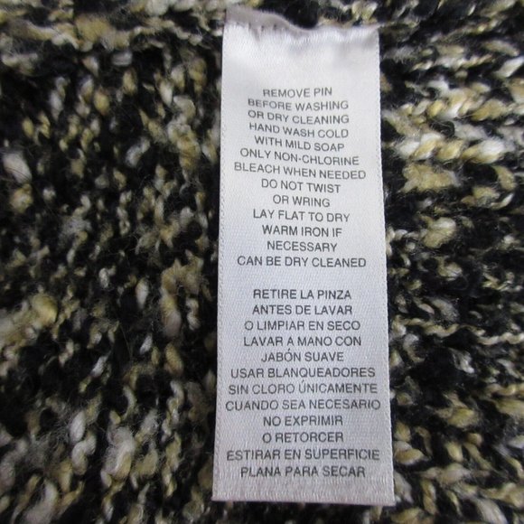 Jones New York Collection Open Cardigan Sweater Sz XL Black Textured Curved Hem - Picture 6 of 10